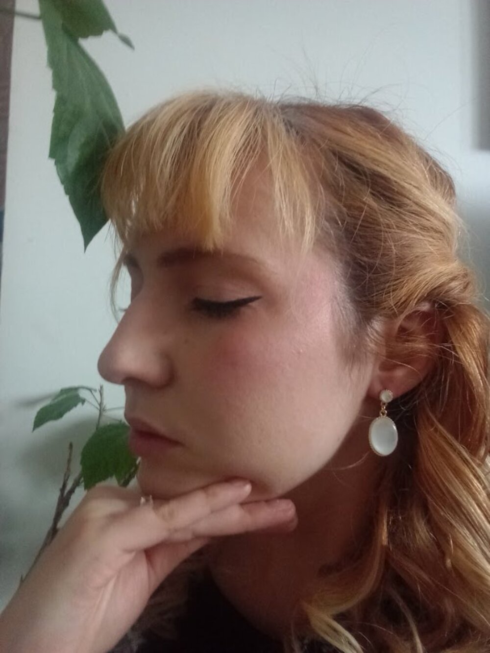 [2 For 1]Gold-Tone Clear Oval Drop Earrings